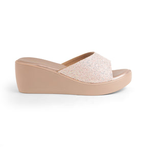 Tresmode Shen Champagne Women's Dress Wedge Sandals
