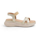 Tresmode Velen Gold Women's Casual Wedge Sandals