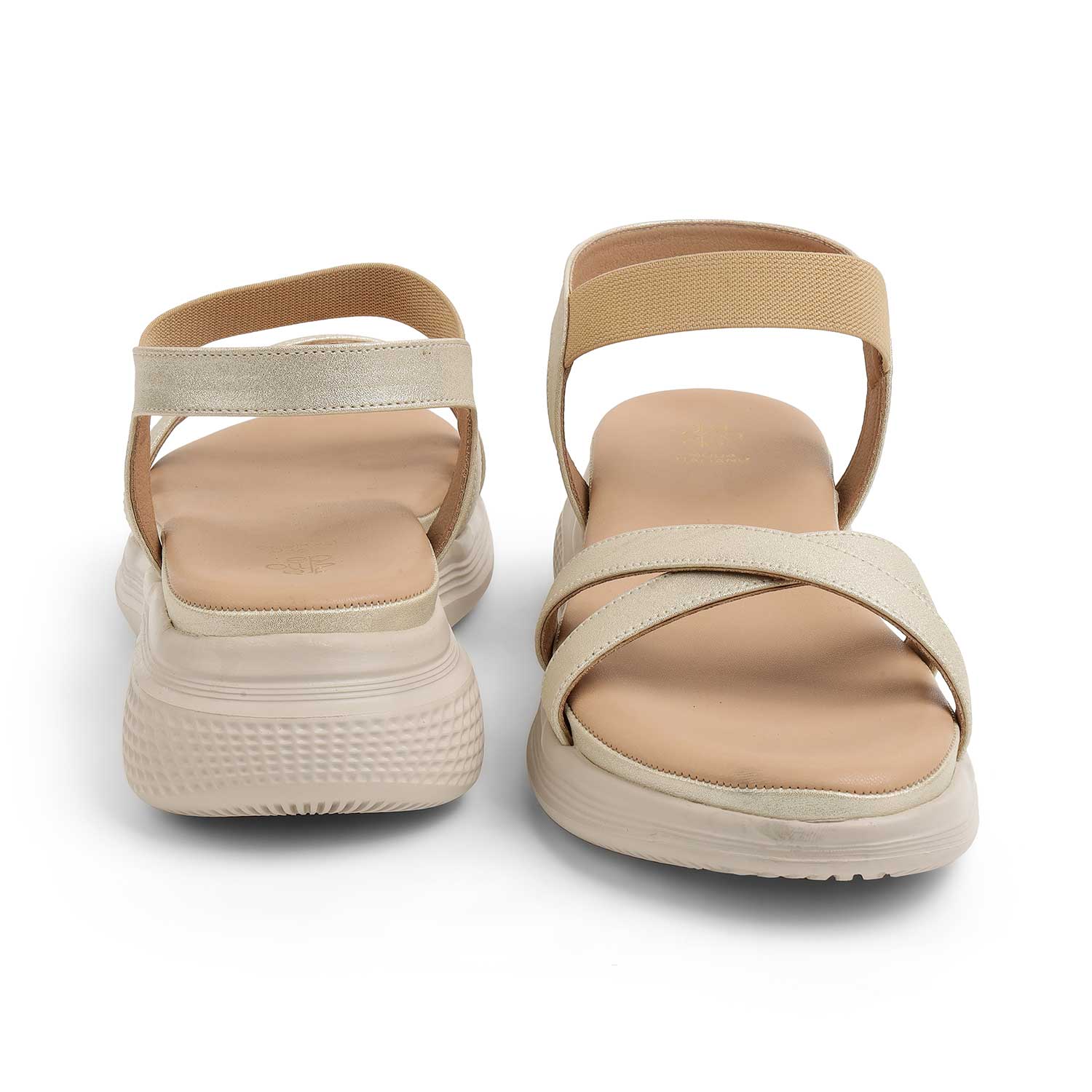 Tresmode Velen Gold Women's Casual Wedge Sandals