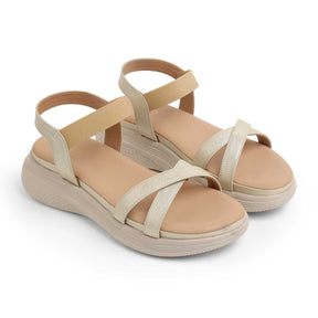 Tresmode Velen Gold Women's Casual Wedge Sandals