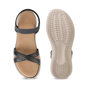 Tresmode Velen Pewter Women's Casual Wedge Sandals