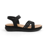 Tresmode Yo Black Women's Casual Slingback Platform Flats