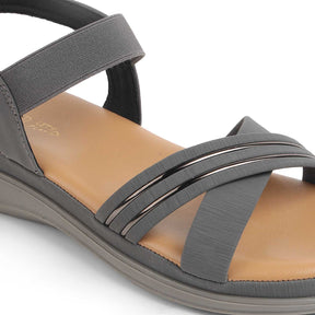 Tresmode Yo Grey Women's Casual Slingback Platform Flats