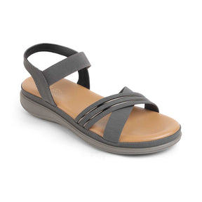Tresmode Yo Grey Women's Casual Slingback Platform Flats