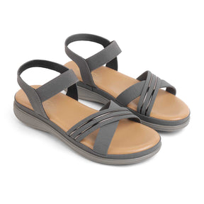 Tresmode Yo Grey Women's Casual Slingback Platform Flats