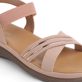 Tresmode Yo Pink Women's Casual Slingback Platform Flats