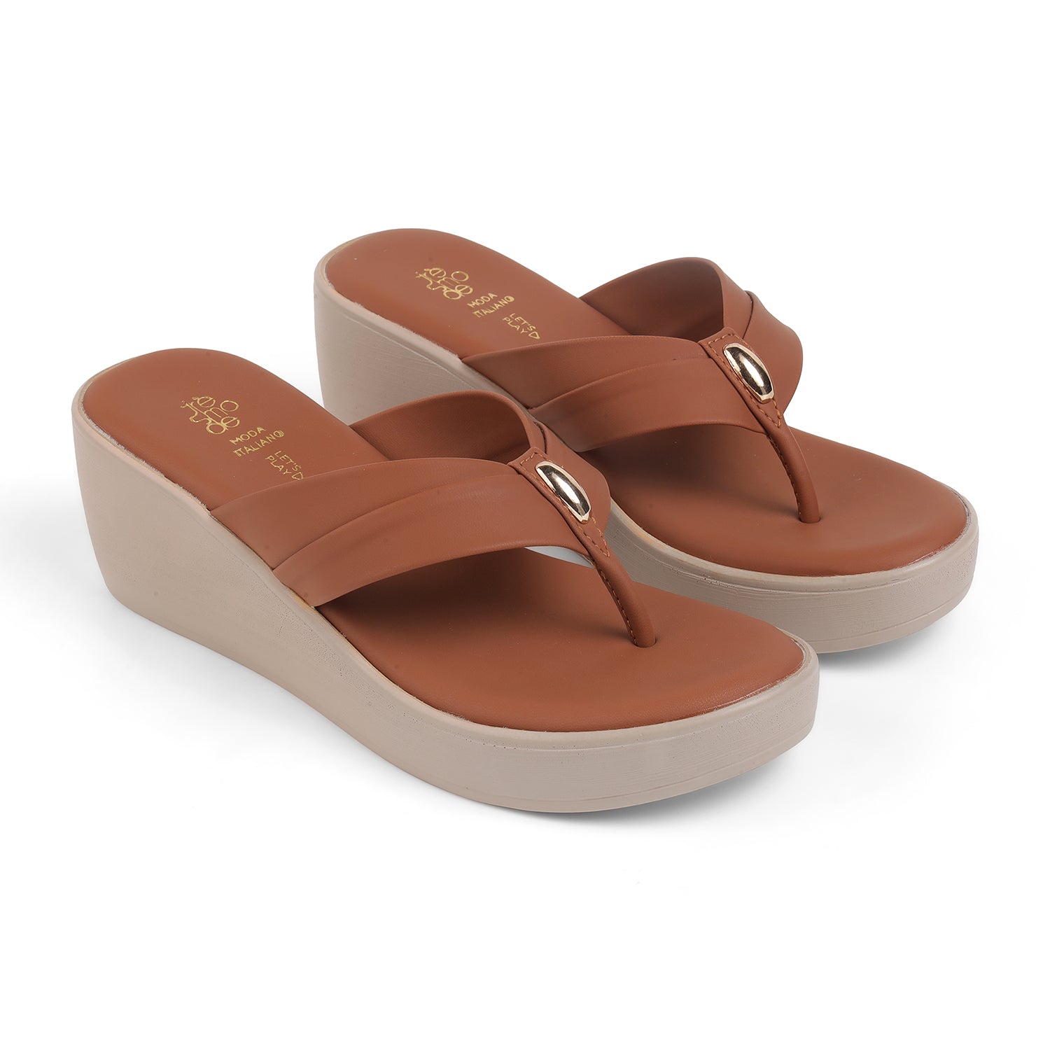 Tresmode May Tan Women's Dress Wedge Sandals