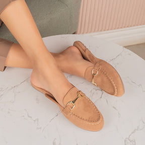 Tresmode Aflip Beige Women's Dress Mules