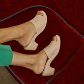 The Brixyed Beige Women's Casual Block Heel Sandals Tresmode