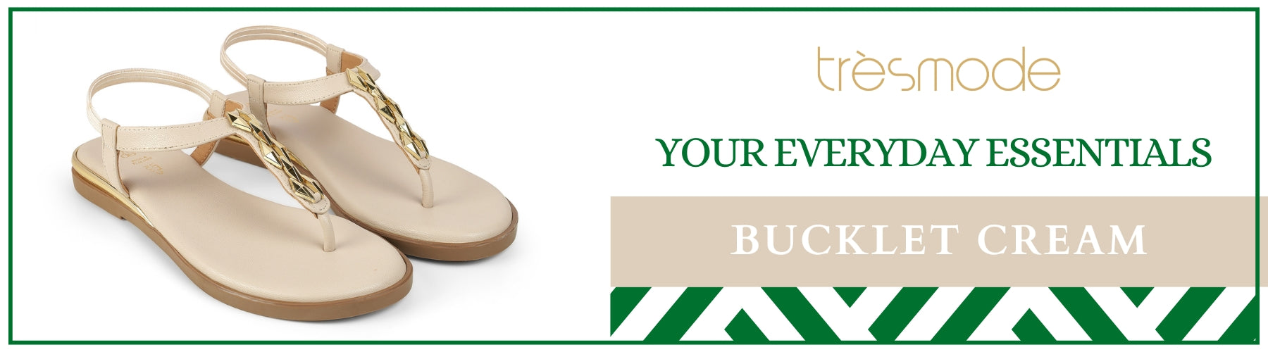 Tresmode Bucklet Cream Women's Dress Flats - A+ Content