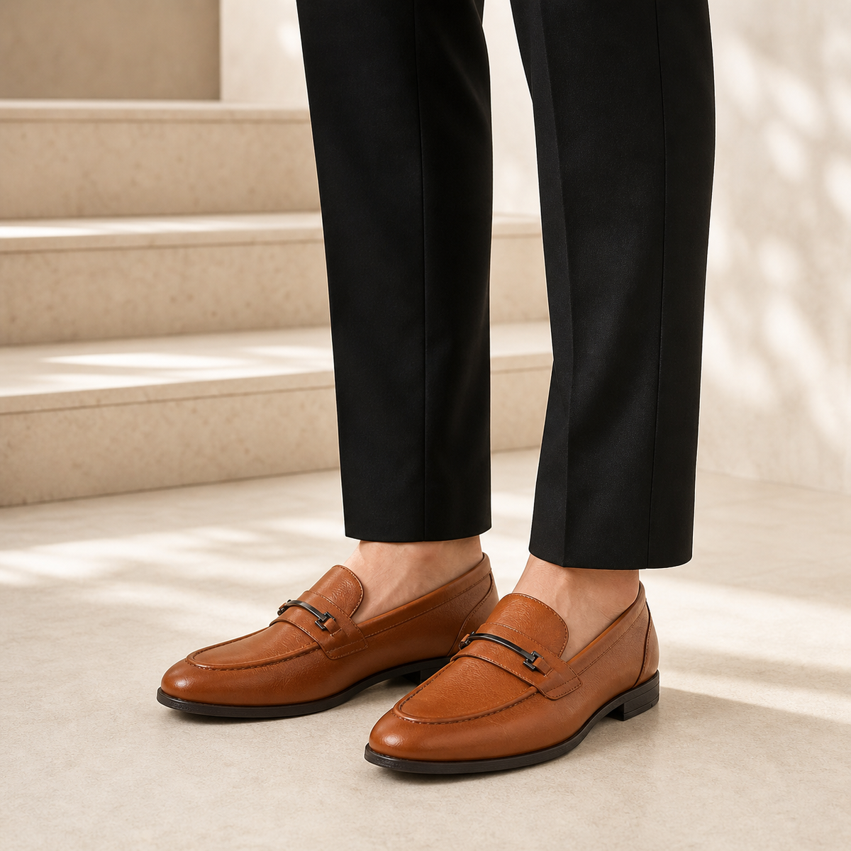 Tresmode Byron Tan Men's Leather Loafers