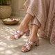 Tresmode Mataya Champagne Women's Dress Block Heel Sandals
