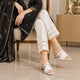 Tresmode Fiso White Women's Dress Block Heel Sandals