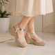 Tresmode Glit Gold Women's Dress Wedge Sandals