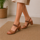 Tresmode Janet Tan Women's Dress Block Heel Sandals