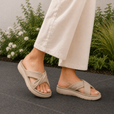 Tresmode Ian Beige Women's Casual Wedge Sandals
