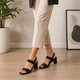 Tresmode Janet Black Women's Dress Block Heel Sandals