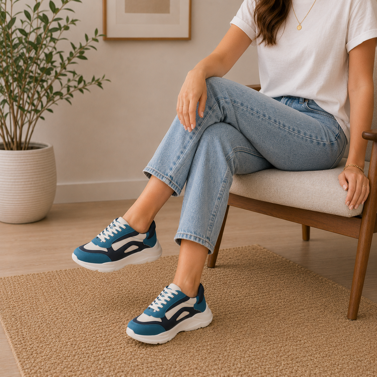 Tresmode Balenci Blue Women's Sneakers