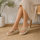 Tresmode Pary Beige Women's Dress Wedge Heel Sandals