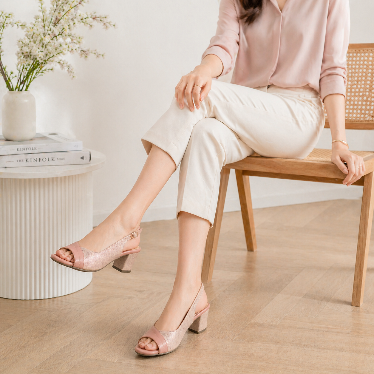 Tresmode Flir Pink Women's Dress Block Heel Sandals