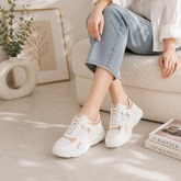Tresmode White Champagne Women's Sneakers