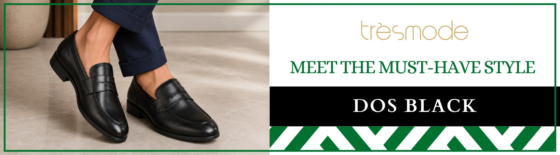 Tresmode Dos Black Men's Leather Penny Loafers - A+ Content