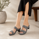 Tresmode Gold Pewter Women's Dress Block Heel Sandals
