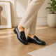 Tresmode Hak Black Men's Leather Penny Loafers