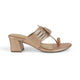 Tresmode Kola Champagne Women's Dress Block Heel Sandals