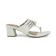 Tresmode Kola White Women's Dress Block Heel Sandals