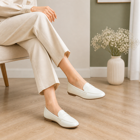 Tresmode Lolar White Women's Casual Loafers
