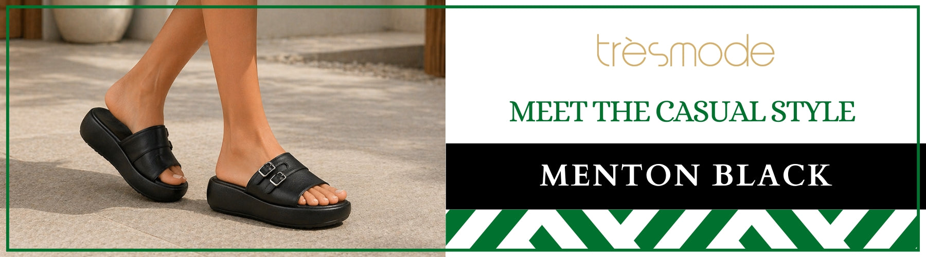 Tresmode Menton Black Women's Casual Wedge Sandals - A+ Content