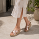 Tresmode Metsav Champagne Women's Dress Wedge Sandals