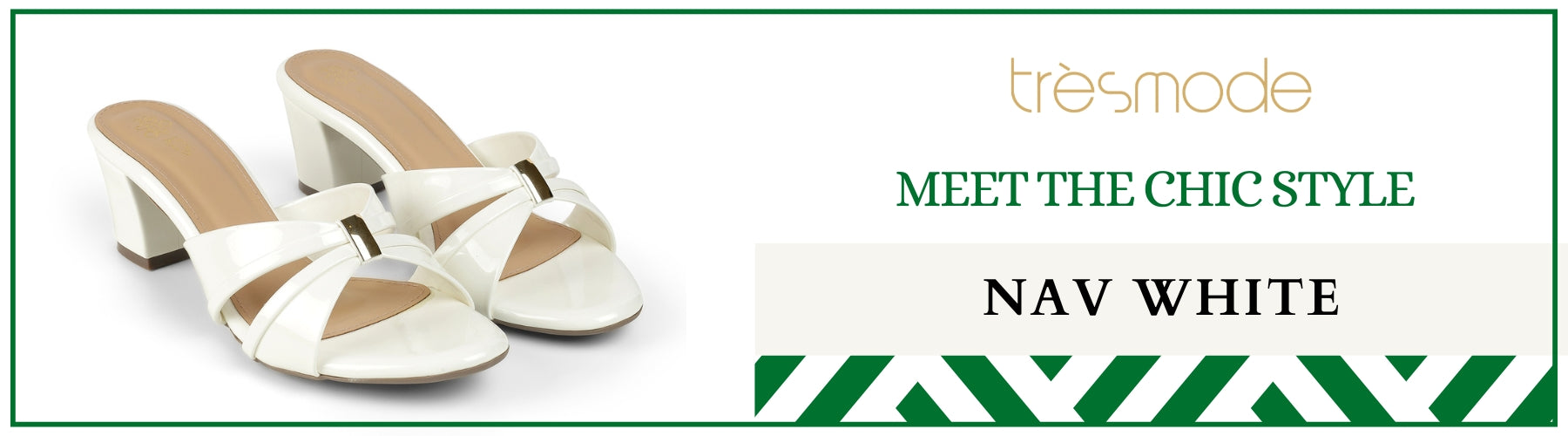 Tresmode Nav White Women's Dress Block Heel Sandals - A+ Content