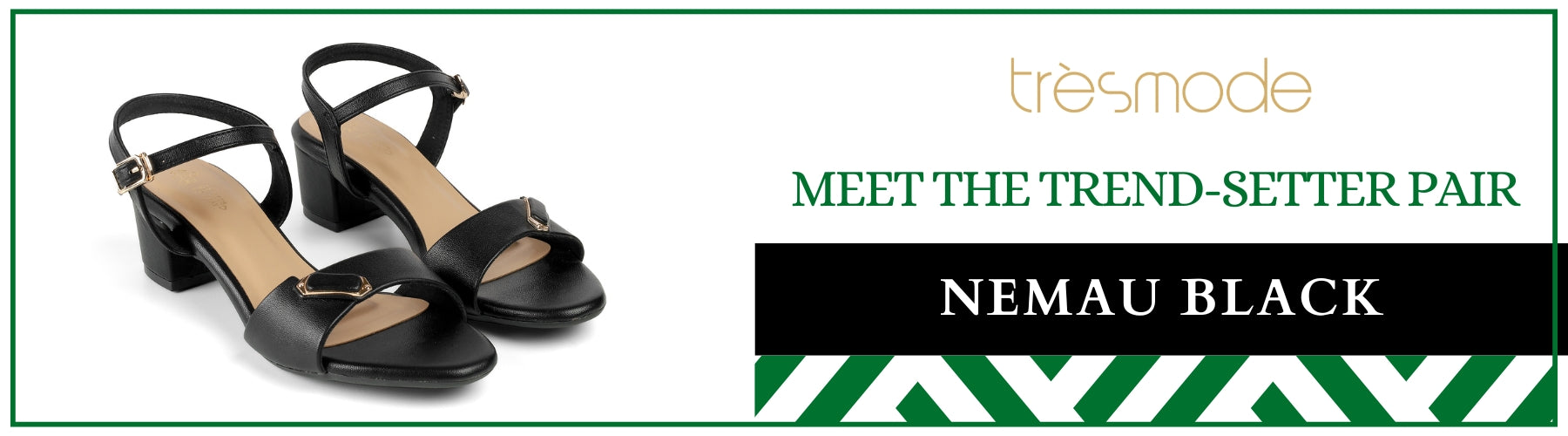 Tresmode Nemau Black Women's Dress Block Heel Sandals - A+ Content