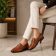 Tresmode Ramp Tan Men's Textured Leather Loafers