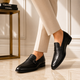 Tresmode Rocky Black Men's Leather Loafers