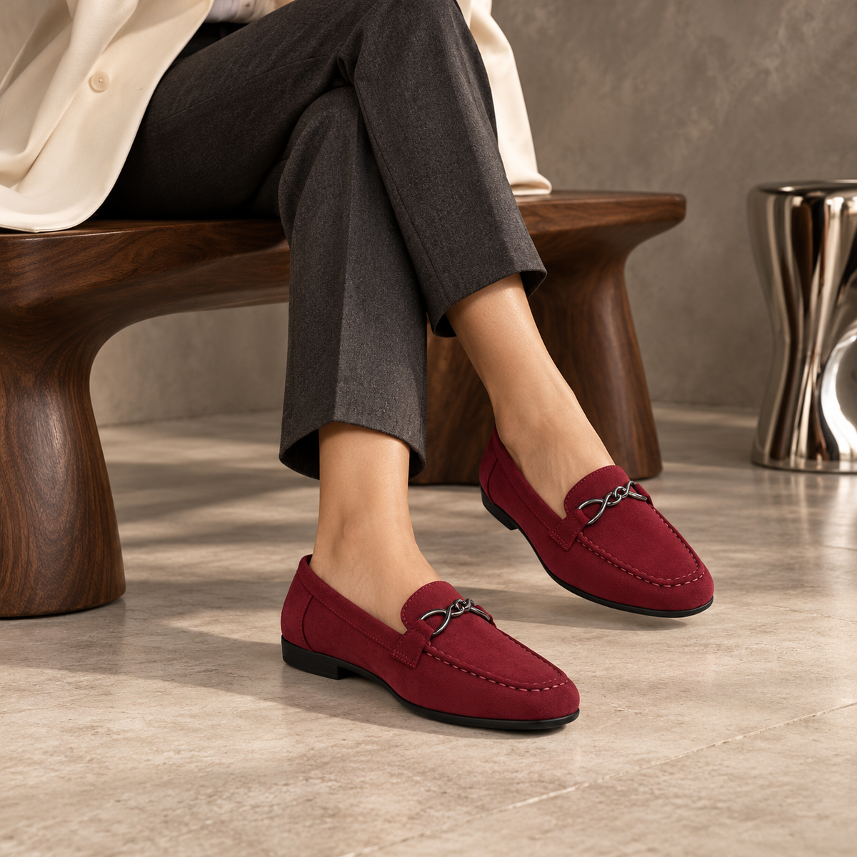 Tresmode Rogio Wine Women's Casual Loafers
