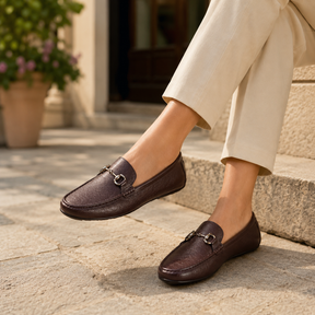 The Rosee Brown Men's Leather Driving Loafers Tresmode
