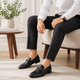 Tresmode Rovan Black Men's Leather Loafers