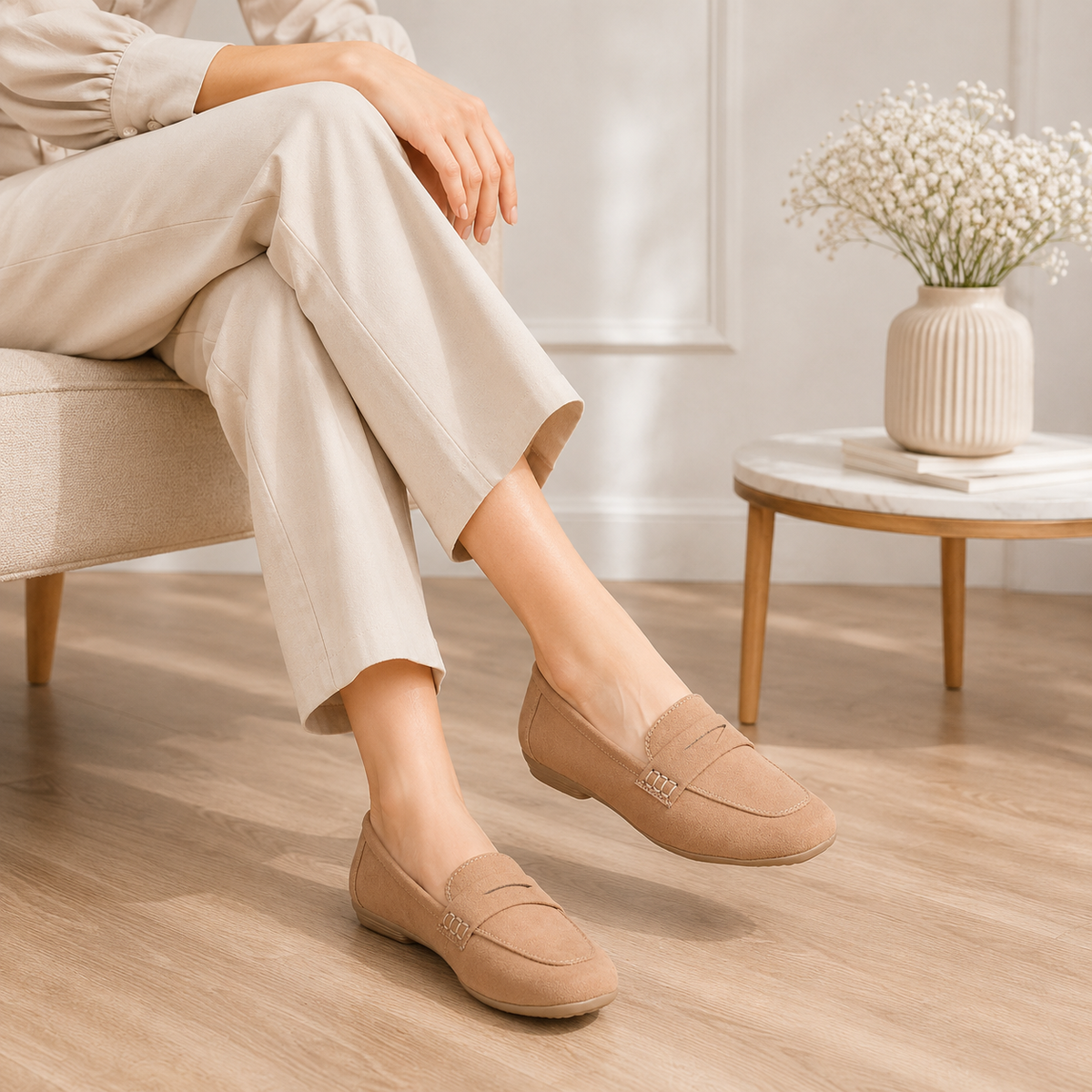 Tresmode Selma Beige Women's Casual Loafers