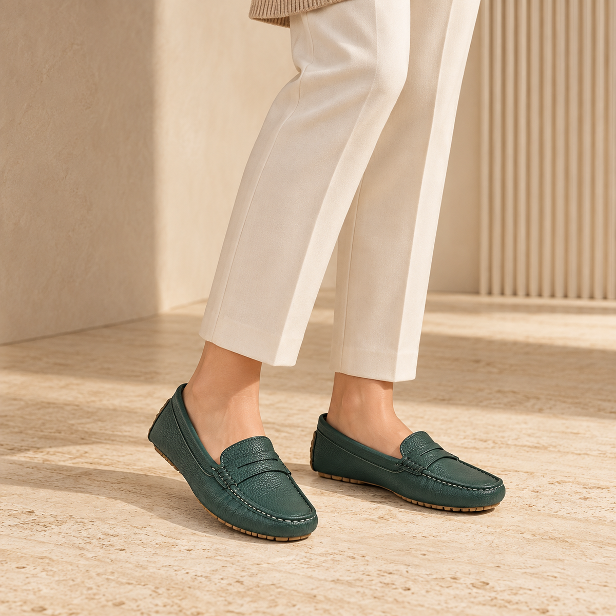 Tresmode St.Tropez Green Women's Casual Loafers