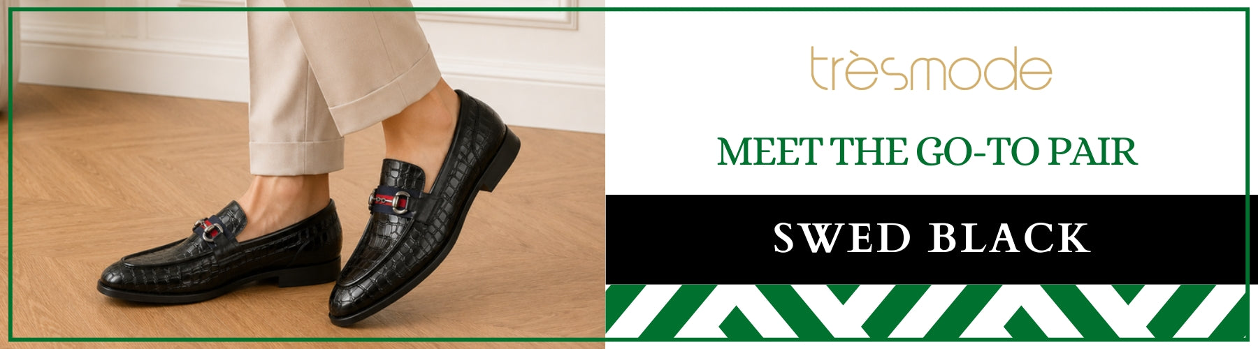 Tresmode Swed Black Men's Leather Loafers - A+ Content