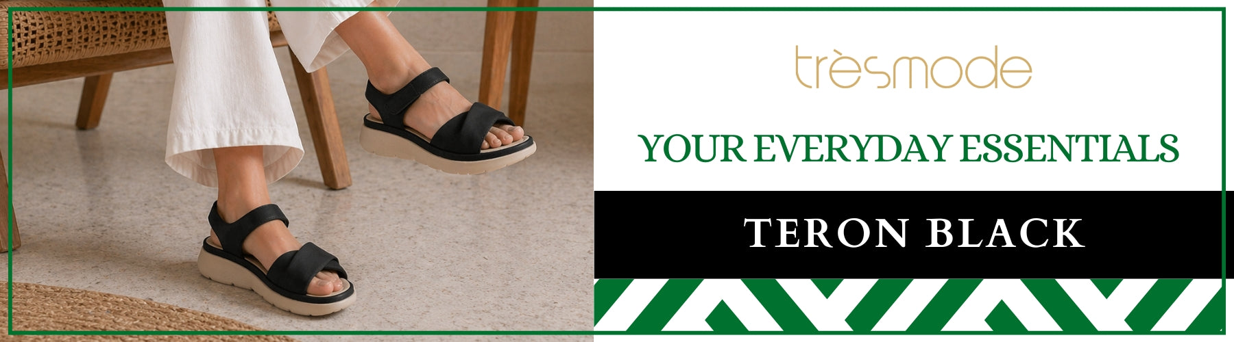 Tresmode Teron Black Women's Casual Wedge Sandals - A+ Content