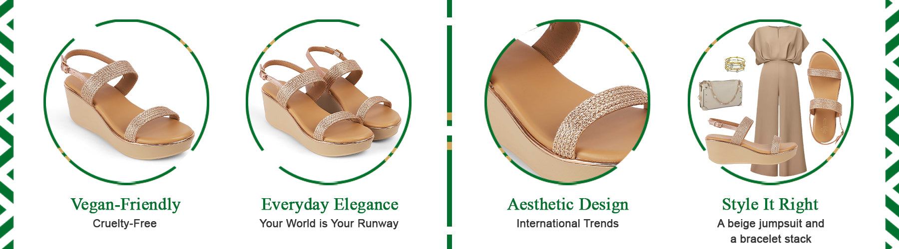 Tresmode Adola Champagne Women's Dress Wedge Sandals - A+ Content