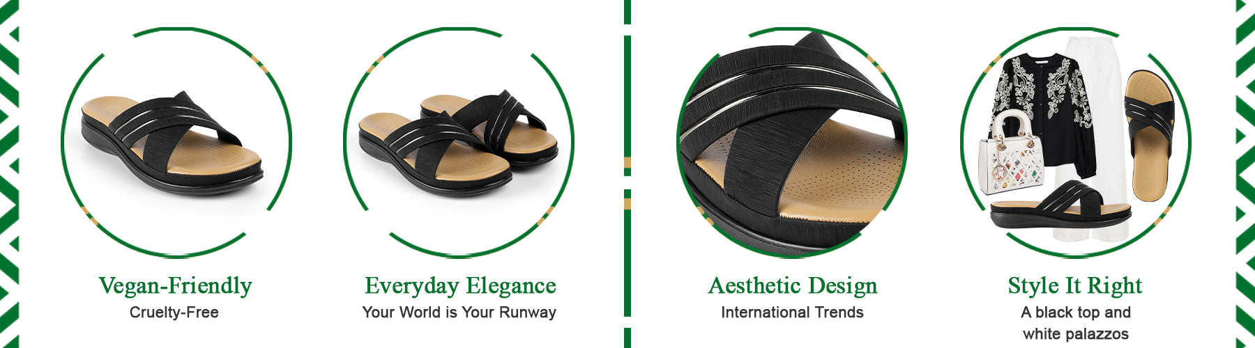 Tresmode Ballina Black Women's Casual Small Wedge Sandals - A+ Content