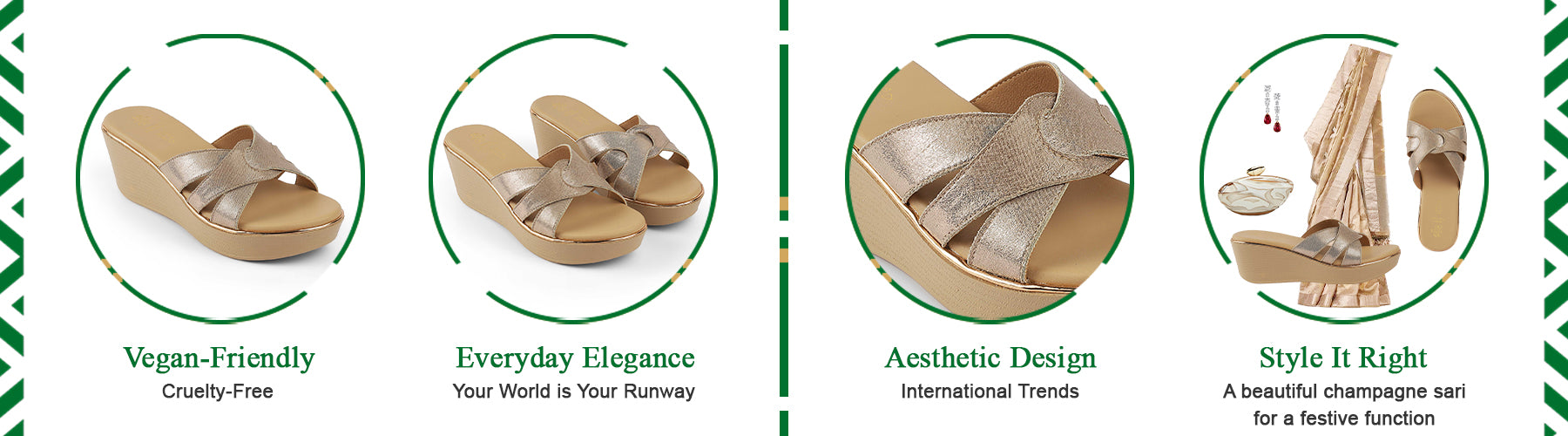Tresmode Berlin Champagne Women's Dress Wedge Heel Sandals - A+ Content