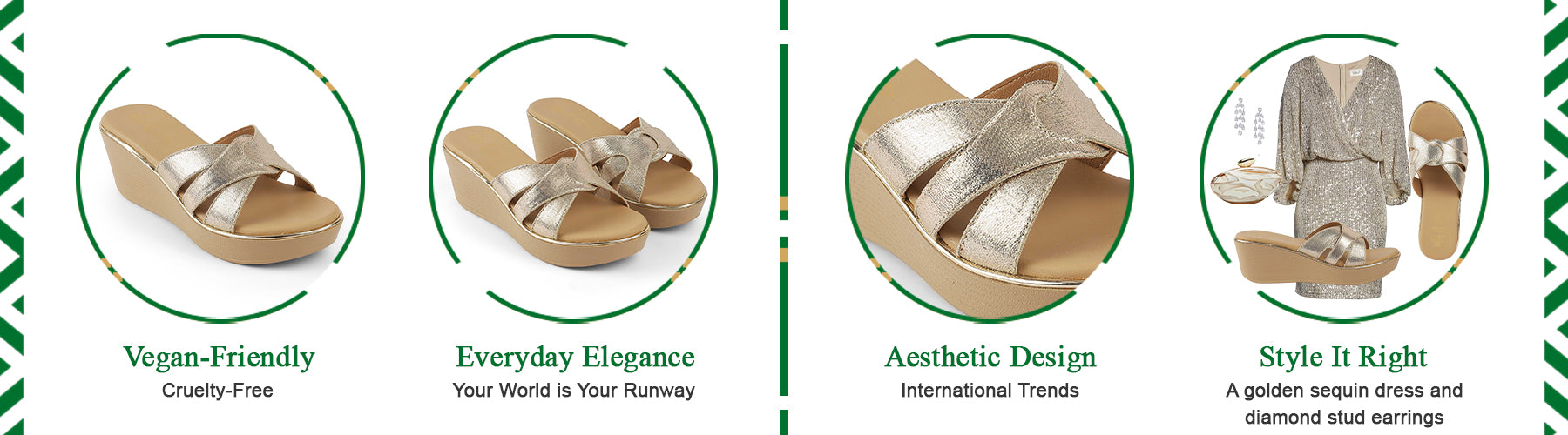 Tresmode Berlin Gold Women's Dress Wedge Heel Sandals - A+ Content