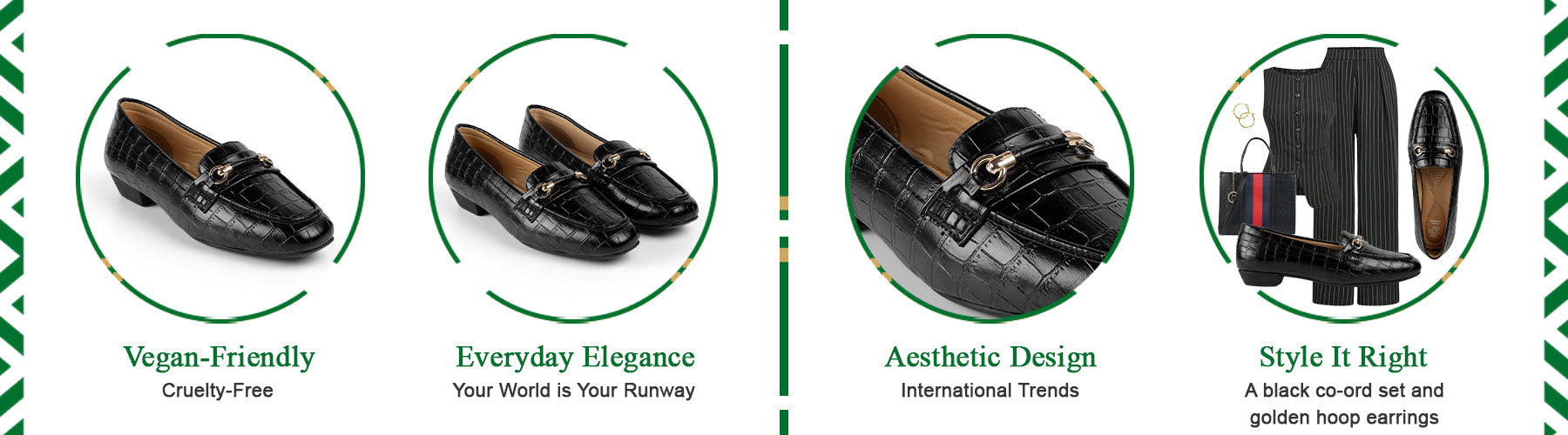 Tresmode Croco Black Women's Dress Loafers - A+ Content