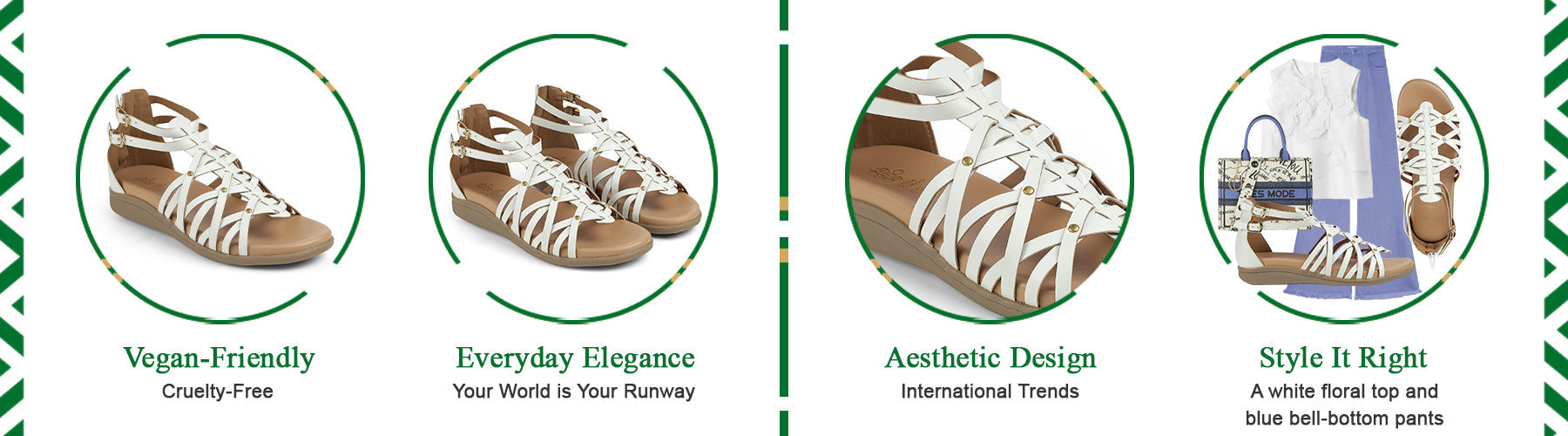 Tresmode Greek White Women's Casual Platform Flats - A+ Content
